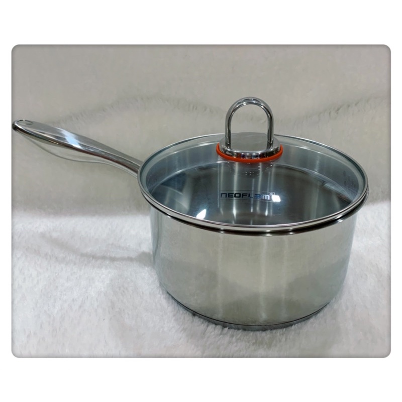 Neoflam Premium Cookware Saucepan with drainer glass lid 18cm/2.3L
