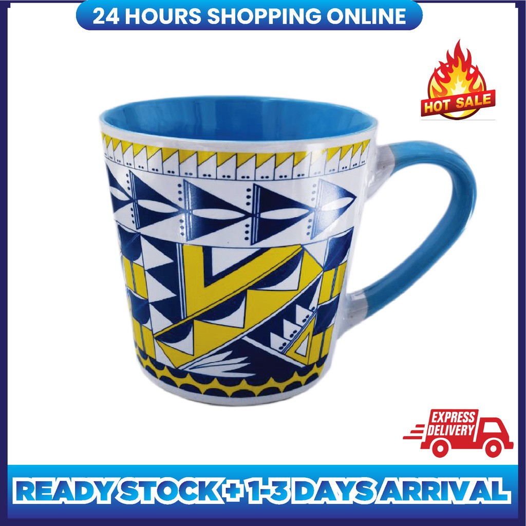 MyMug Malaysia 14oz / 420ml Géométrique Canadian Native Abstract Pattern 2 tone Mug Best Gift Or Souvenir For Family,