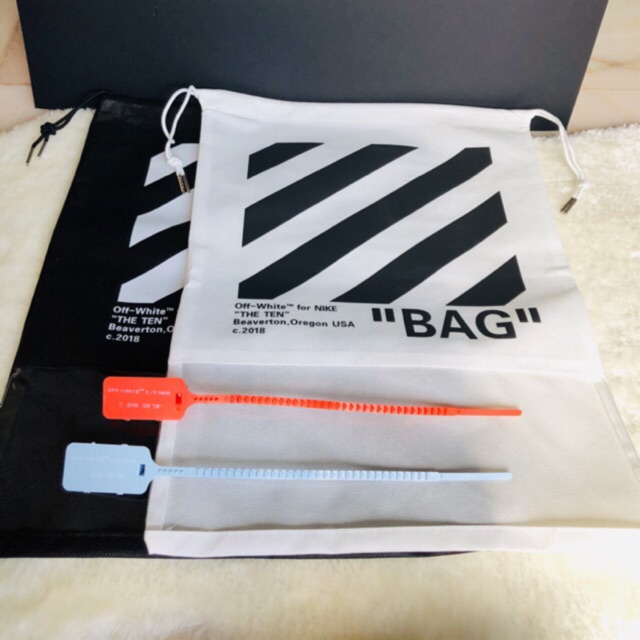 off white shoe bag