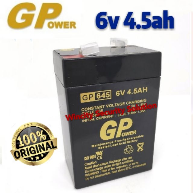WSS GPOWER 6V 4.5AH Original Premium Rechargeable Sealed Lead Acid