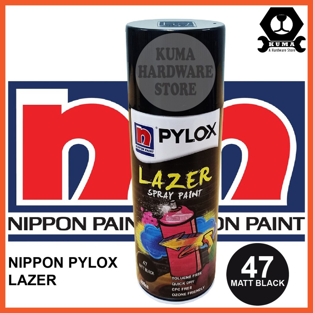 NIPPON PYLOX SPRAY PAINT 47 MATT BLACK / SPRAY / CAT Shopee Malaysia