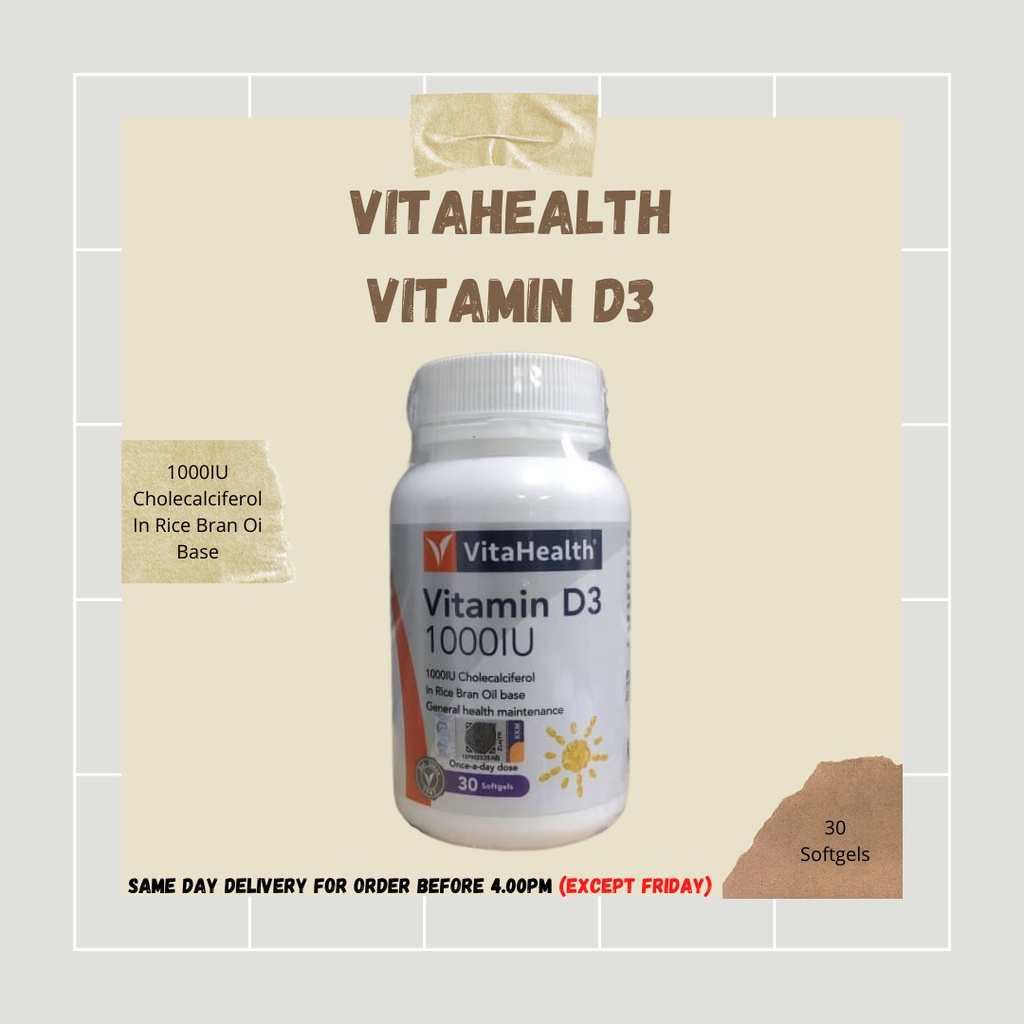 (EXP 03/23) VITAHEALTH VITAMIN D3 1000IU Softgel (30s) Vitamin D3