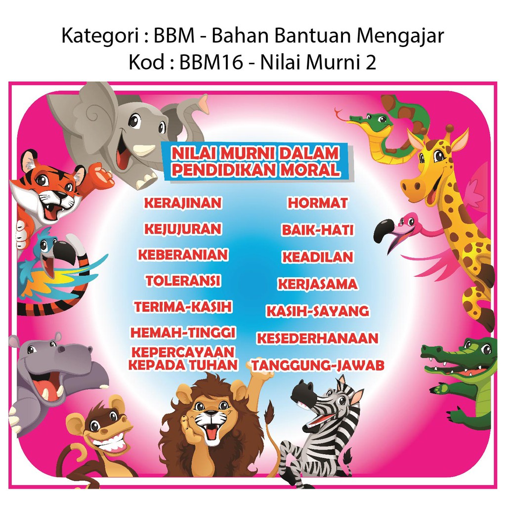 Poster Carta Nilai Murni Dalam Pendidikan Moral 2 (BBM16 ...