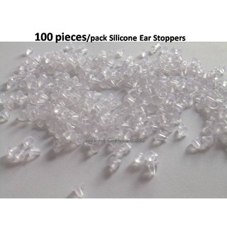 100 silicone earring backs, Clear ear nuts, Jewelry making stoppers