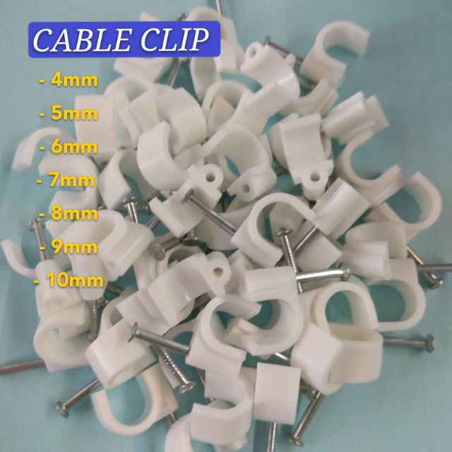 Cable Clip PVC Round Cable Nail Clip Wire Holder 4mm,5mm,6mm,7mm,8mm