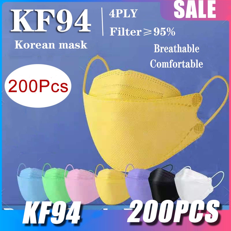 200pcs Kf94 Mask 4 Layer Korean Style Face Mask Original korean face