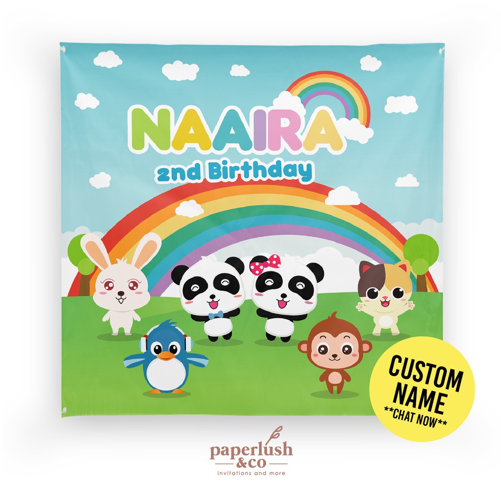 Custom Name Age Babybus Birthday Bunting Banner Party Background Decoration Shopee Malaysia