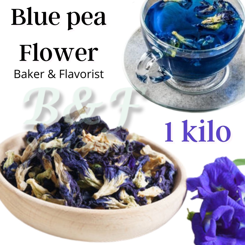 Blue Pea Flower 100g 1KG Bunga Telang Butterfly Pea Dried Milk Tea Latte Dried Flower Tea Rose