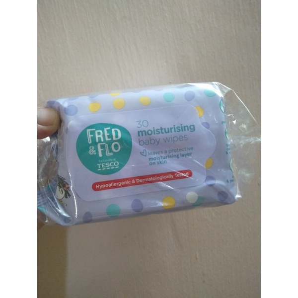 SALE 3 for RM10 TESCO FRED & FLO baby wipes/wet tissue twin pack 30'sx2