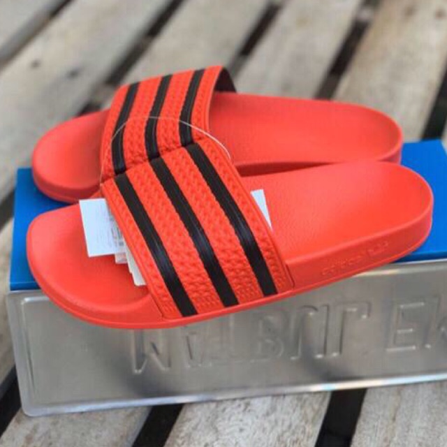 adidas sandals red and black