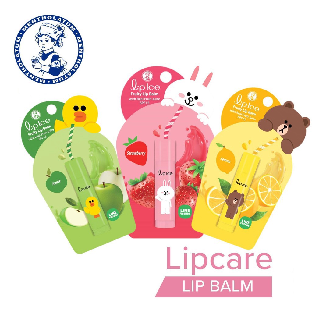 LIPICE FRUITY LIP BALM LINE FRIENDS 3.5G (APPLE/STRAWBERRY/LEMON