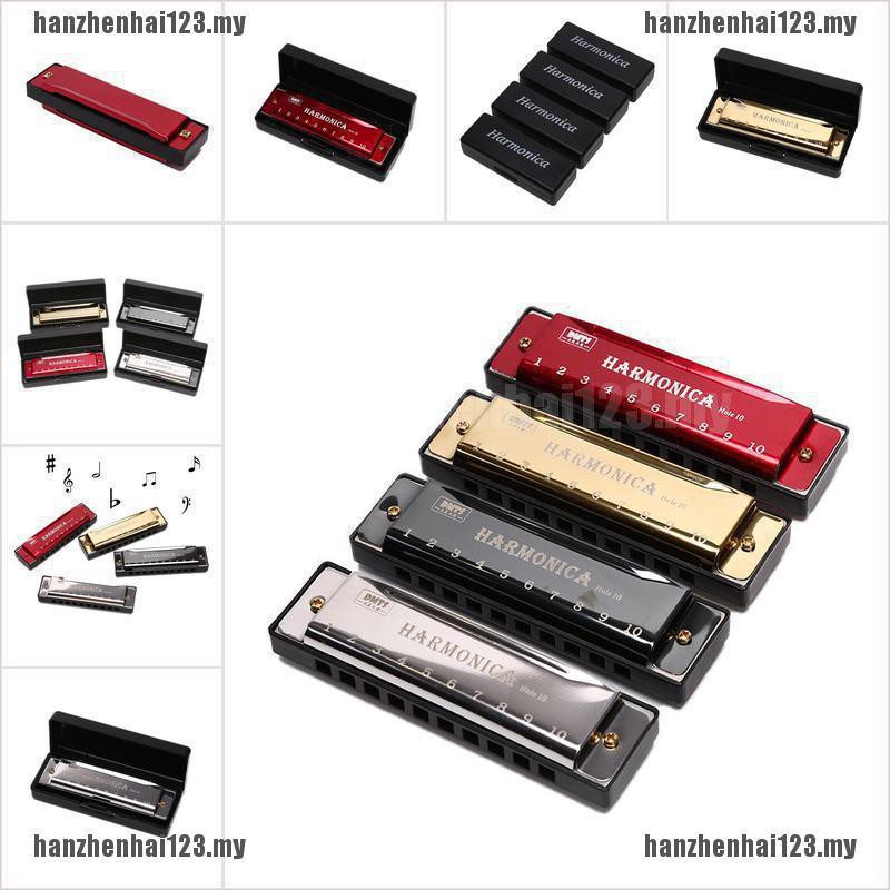 [HAN]10 Hole Harmonica Mouth Organ Puzzle Musical Instrument Beginner Teach