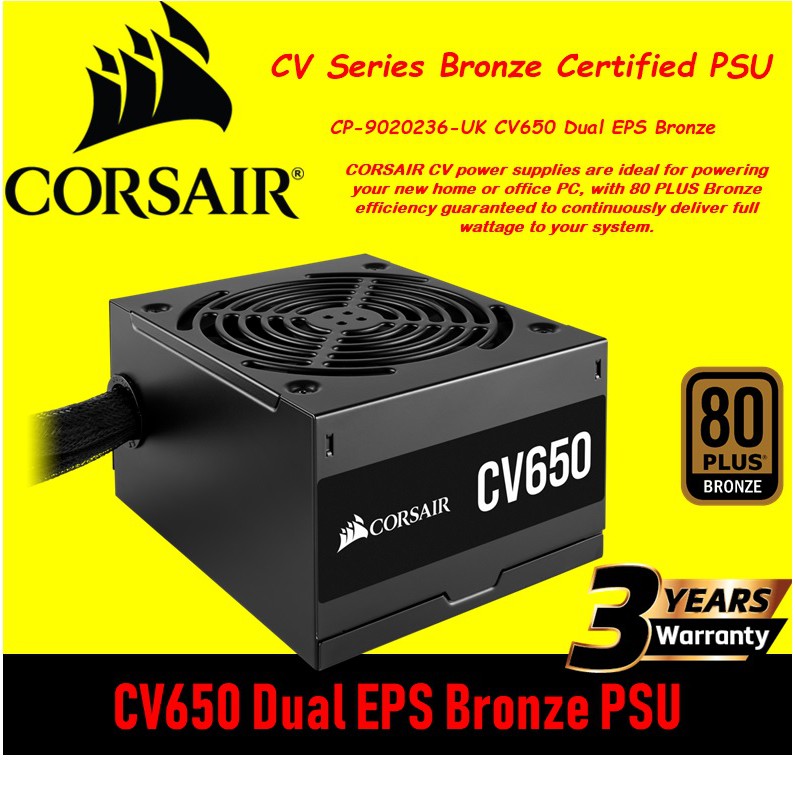 Corsair 650w Cv650 80 Bronze Power Supply Cp Uk Shopee Malaysia