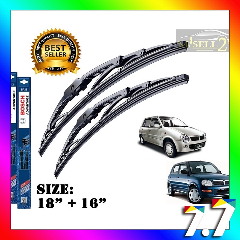 Kancil / Kelisa Bosch Advantage Wiper Blade Set (18" + 16") Shopee