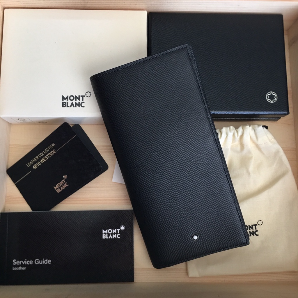 Ori MONTBLANC ingenuity series cross pattern long wallet men