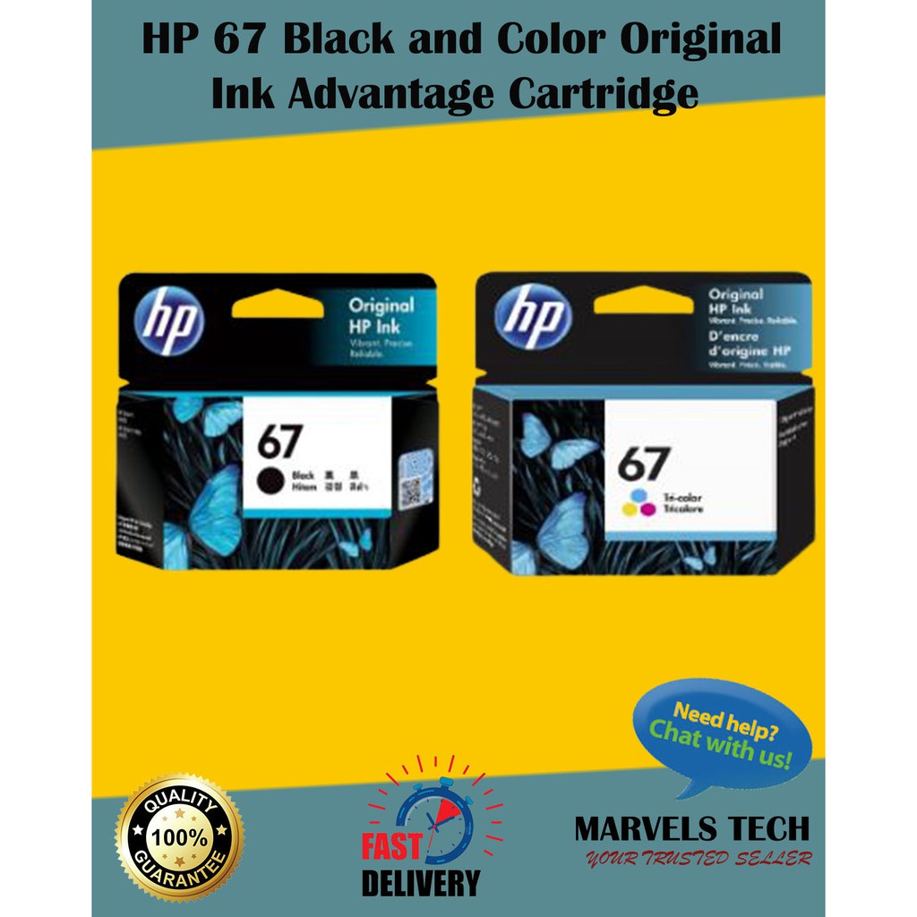 HP 67 HP 67 Black and Color Original Ink Advantage Cartridge Shopee