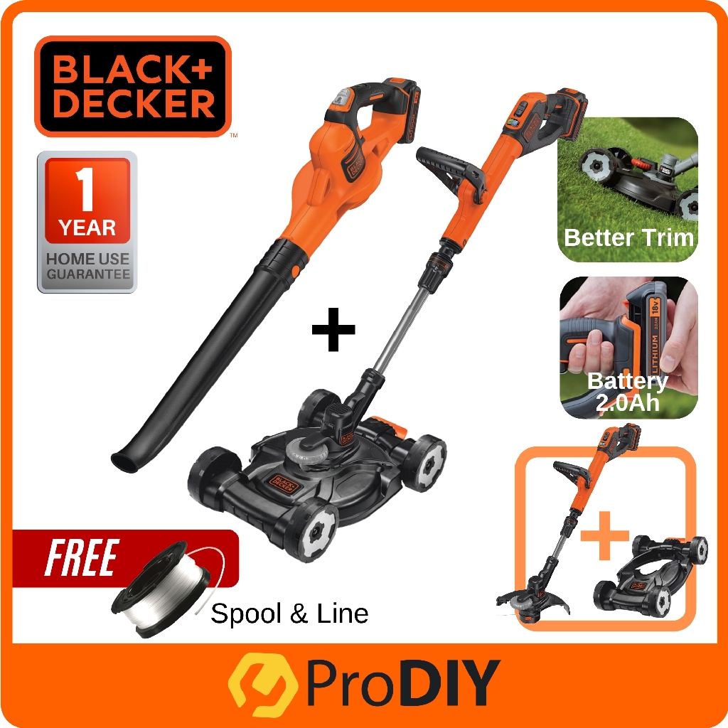 COMBO BLACK &amp; DECKER STC1820EPCF Cordless Grass Trimmer Mower + GWC1820PCF Blower
