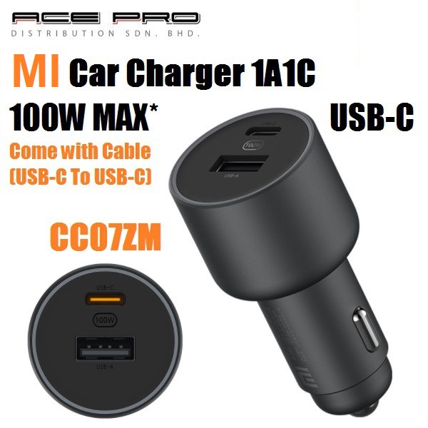 Xiaomi Mi Car Charger 1A1C 100W Max CC07ZM / 37W CC06ZM Fast Charge