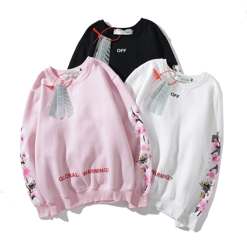 off white global warming pink hoodie