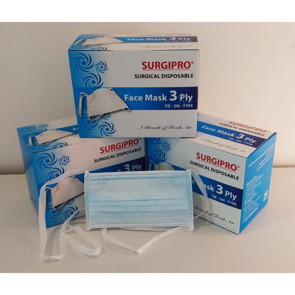 FACE MASK [READY STOCK] Surgipro Surgical Disposable Face Mask 3ply Tie