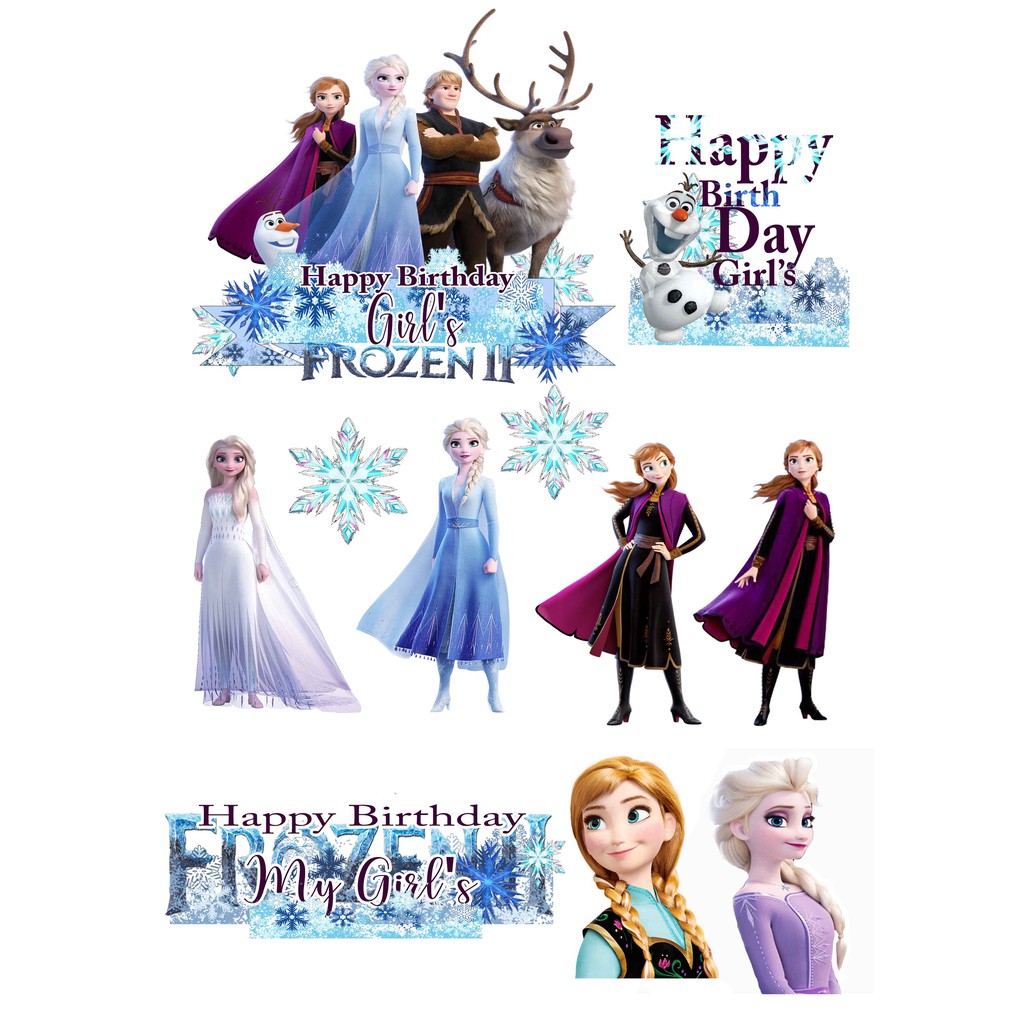 Frozen Cake Topper And Banner Custom 2 Shopee Malaysia