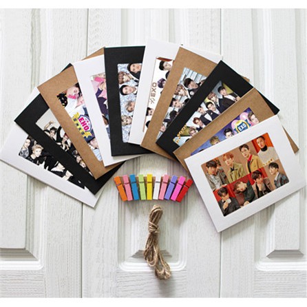 Bts Exo Wall Decor Hanging Album Paper Photo Frame With Rope And Clips Ee Malaysia - Diy Decor Picture Frame Collagen