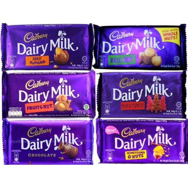 Cadbury Dairy Milk Chocolate Aneka 100g / 165g (Option Provide