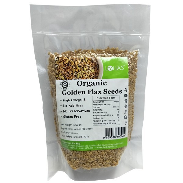 LOHAS ORGANIC GOLDEN FLAXSEEDS 200G | Shopee Malaysia