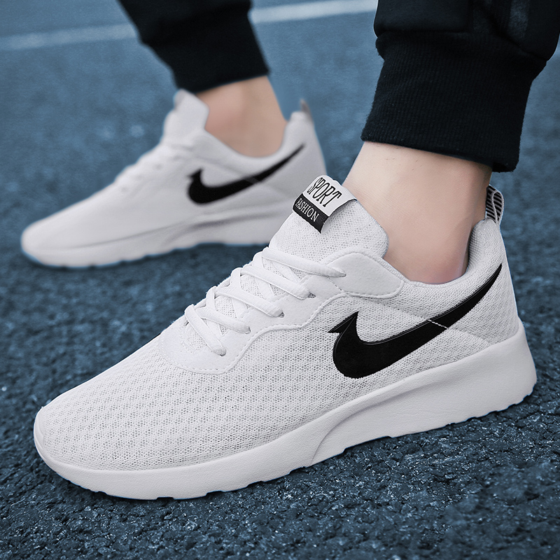 Plus Size Light Off White Couple Jogging Running Shoes Outdoor Breathable Men Sports Shoes Fashion Exercise Fitness Golf Women Sneakers Kasut Sukan Lelaki Shock Slip-On Kasut Perempuan