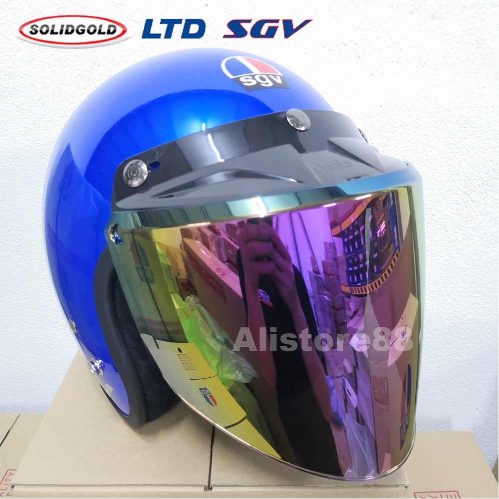 SGV 99 HELMET WITH VSHAPE RAINBOW VISOR (BLUE) Shopee Malaysia