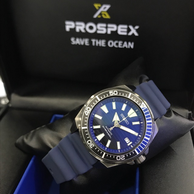 seiko prospex srpd09 special edition blue silicone automatic divers watch