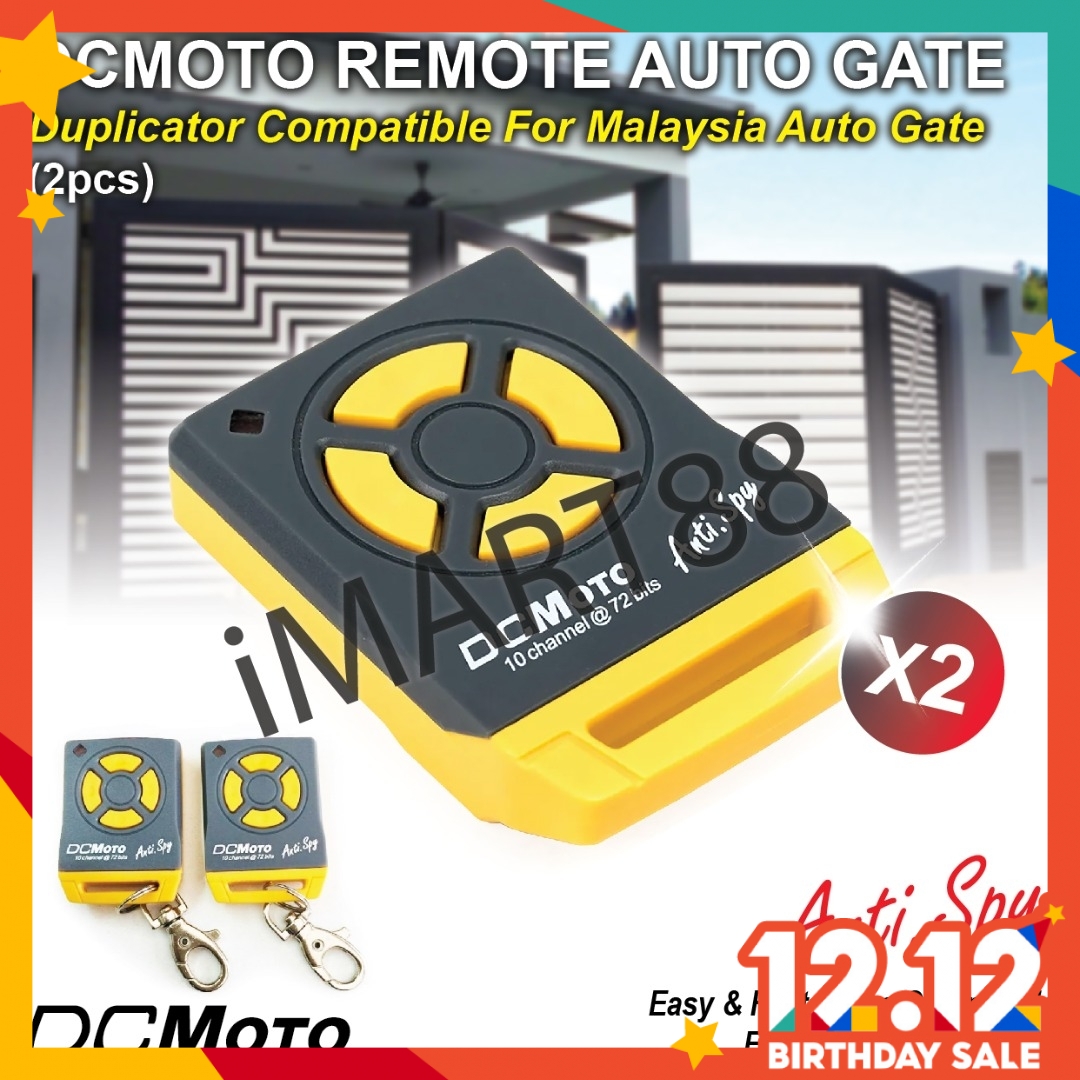 2pcs DCMOTO Remote Control Auto Gate Duplicator Compatible Malaysia