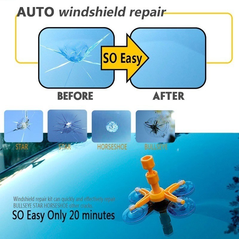 Windshield Repair Kits Diy Car Window Glass Windscreen Crack Restore Kit Shopee Malaysia