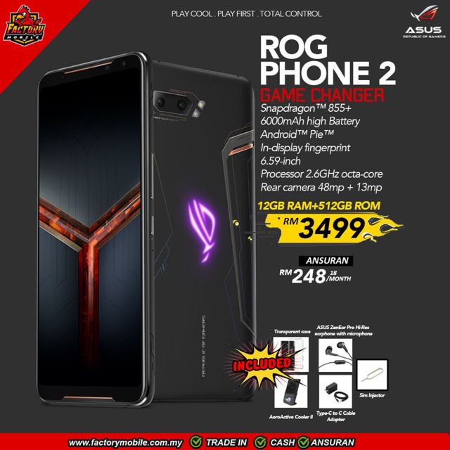 Asus Rog 2 Original Myset 12gb Ram 512gb Rom Shopee Malaysia