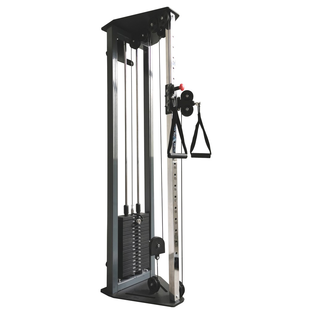 Mfit Wall Mounted Dual Pulley Tower Single Stack Functional Trainer Cable Machine Hi Low Gym Station Lat Pulldown Ee Malaysia - Wall Mount Pulley Tower