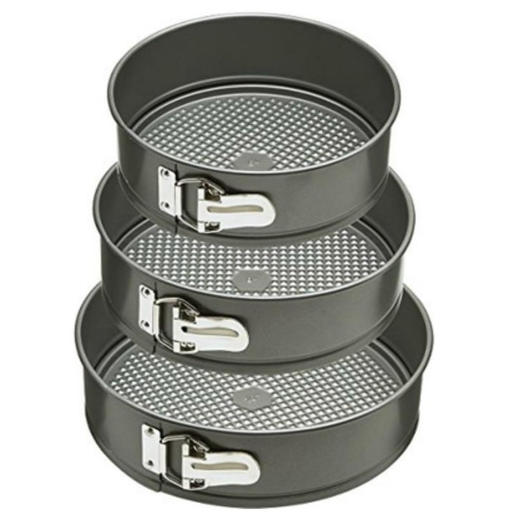 Set 3 in 1 Nonstick Cake Mould 3 Tier Layer Baking Pan Bakery Round Big Small Medium Loyang Kek