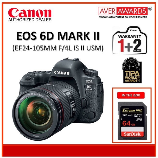 Canon EOS 6D Mark II DSLR Camera with 24105mm f/4L II Lens Canon