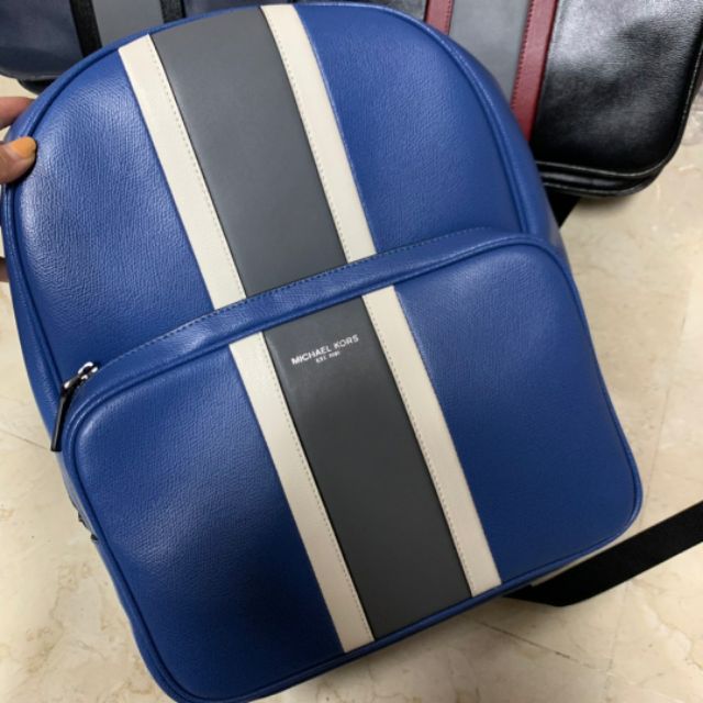michael kors blue leather backpack