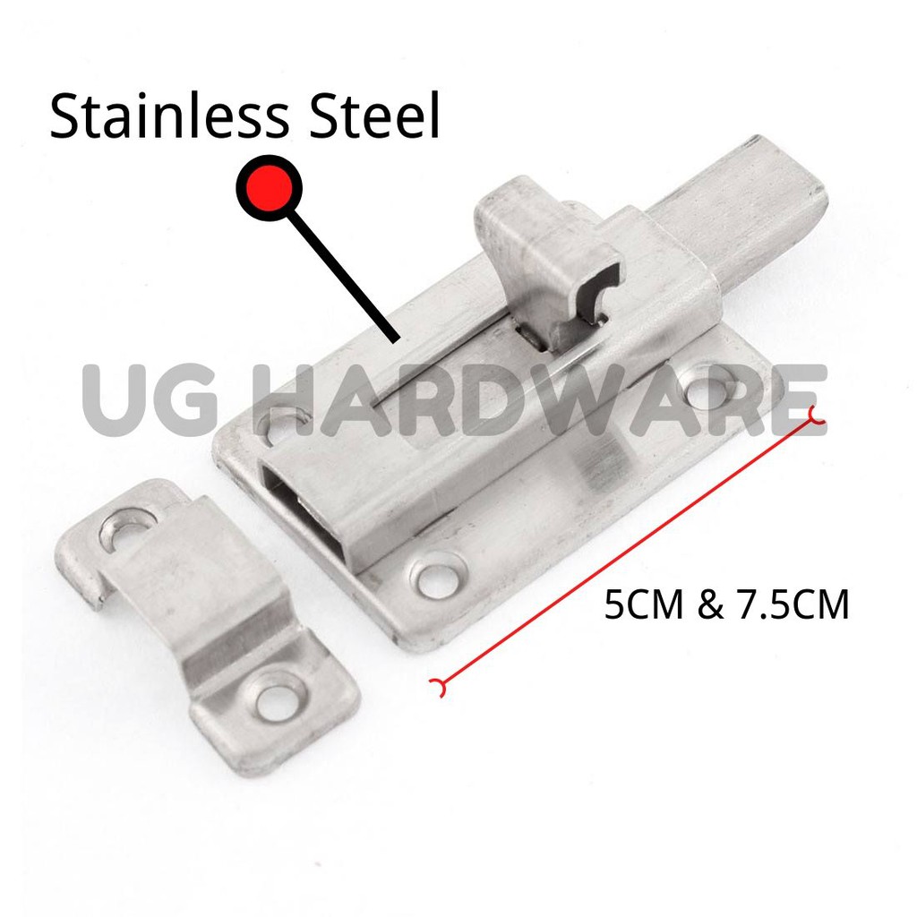 UG Square Bolt Slug Stainless Steel Security Safety Door Slide Latch ...