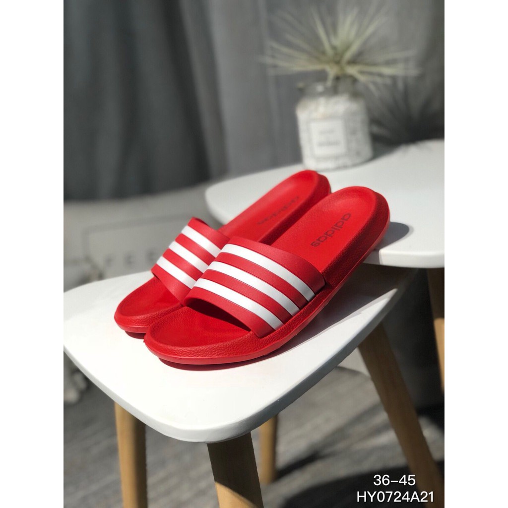 adidas slippers red colour