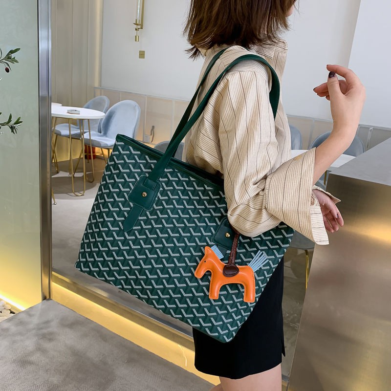 Tote Bag Female Korean Version Of Emo Dog Tooth Bag Fashion All Match Shoulder Handbag Large Capacity Female Bag Shopee Malaysia