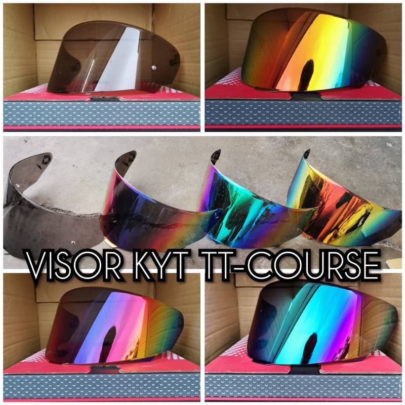 【100 ORIGINAL】HELMET VISOR KYT TTCOURSE ( SMOKE / RAINBOW ) Shopee