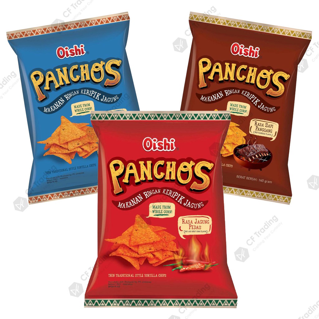 Oishi Panchos Nachos Chips Hot & Spicy Corn (Jagung Pedas) / Beef