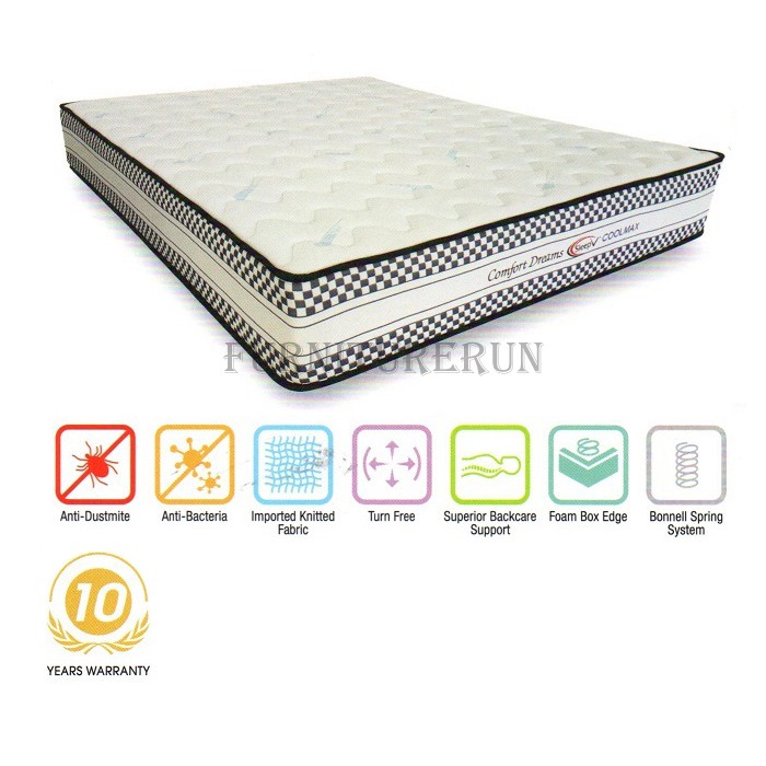 Sleepv Comfort Dreams 10 Coolmax Spring Mattress No More Hot On The Bed As Coolmax Is Here Specialmade Just For You Shopee Malaysia