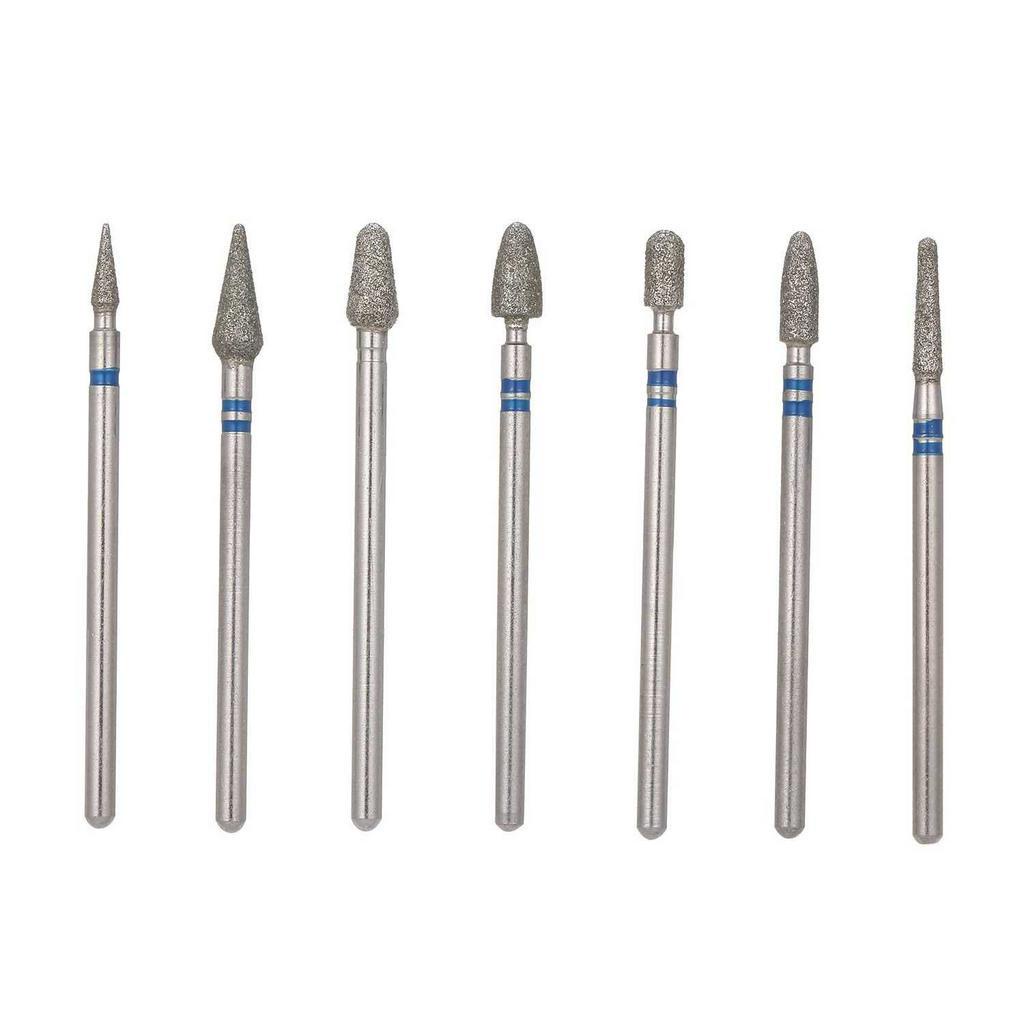 7Pcs / Set Diamond Electric Nail Drill Bits Grinding Burr Cutters for Pedicure Manicure Nail Cuticle Files Tools Access