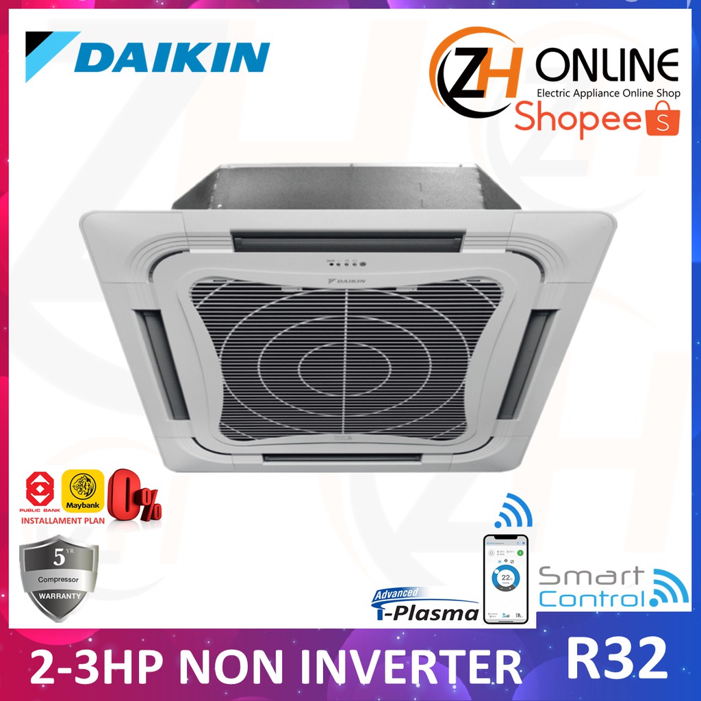 Zh Daikin R32 2hp 3hp R32 Wifi Ceiling Cassette Fcc50av1mf Fcc60av1mf Fcc85av1mf Fcc A Series Fcc50a Fcc60a Fcc85a Shopee Malaysia