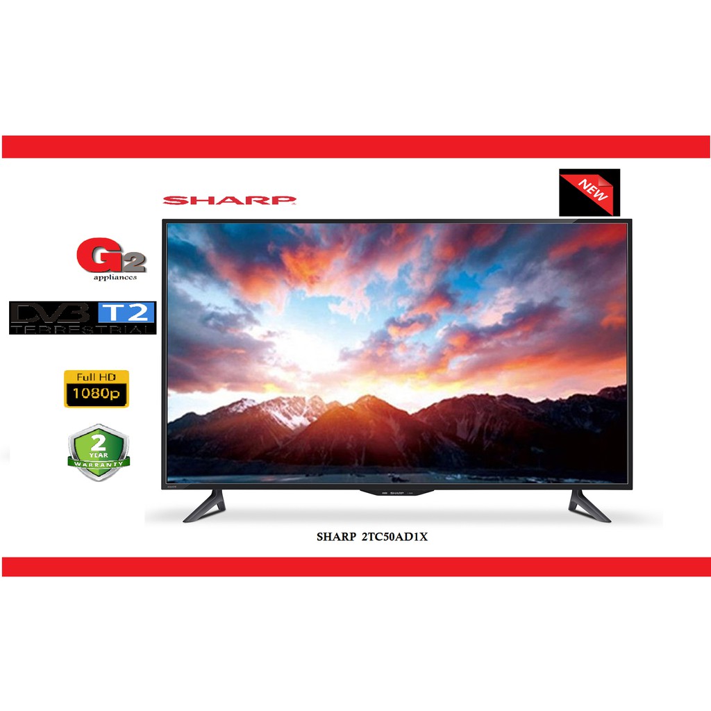 SHARP 50 inch DVBT2 FULL HD LED TV 2TC50AD1X SHARP MALAYSIA WARRANTY