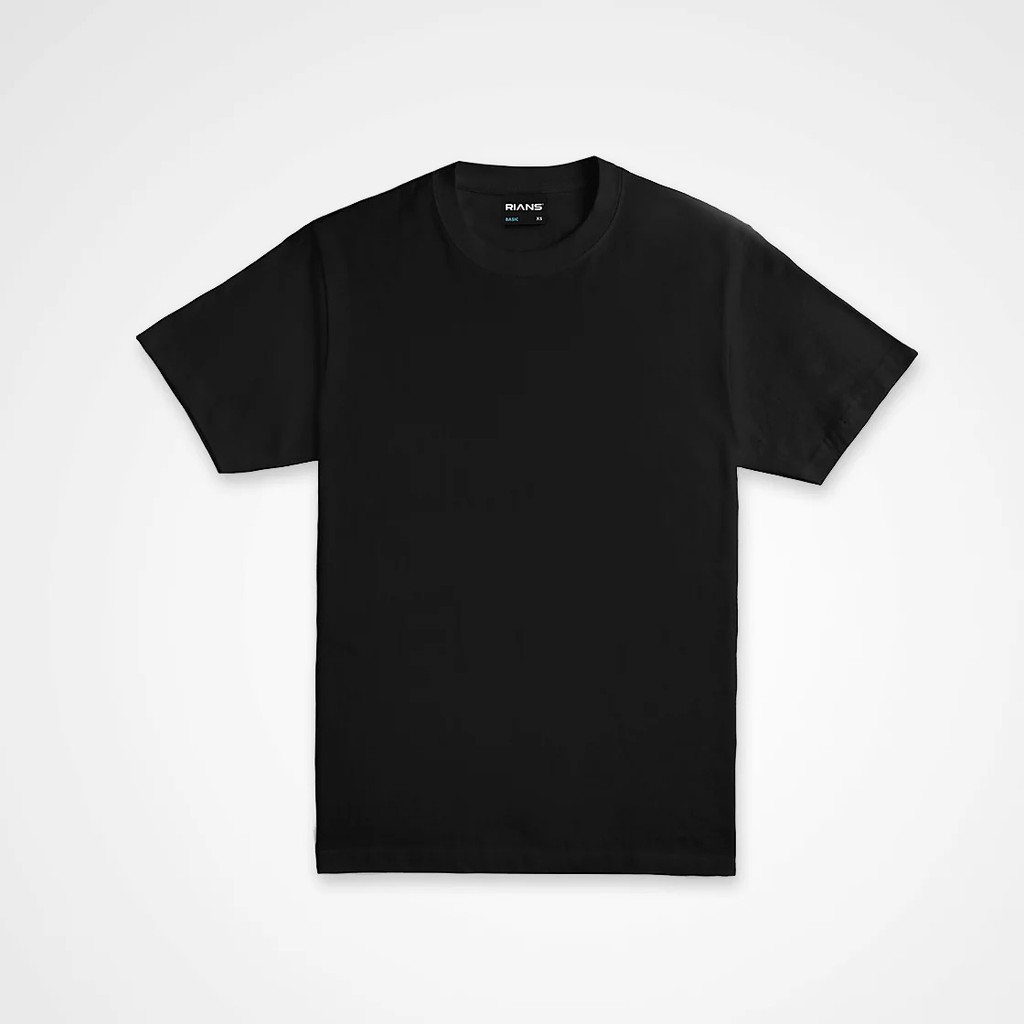 RIANS BASIC ROUND NECK T-SHIRT SHORT SLEEVE 160GSM - BLACK | Shopee ...