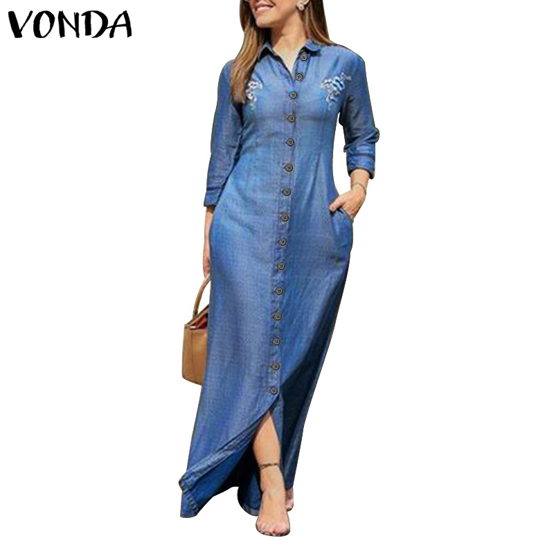 denim long frock