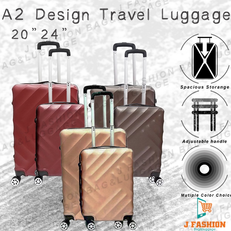 new design A2  WAVE luggage bag set 20"+24" abs travel luggage READY STOCK beg bagasi